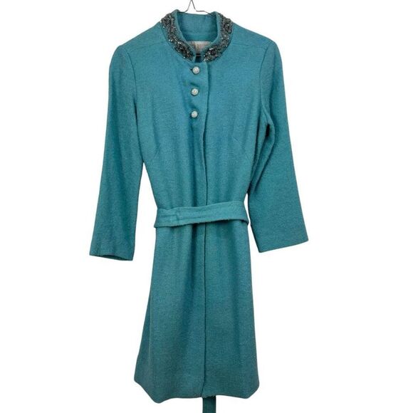 Georgia Bullock Turquoise Light Jacket Vintage 60s 1960s - Picture 1 of 6